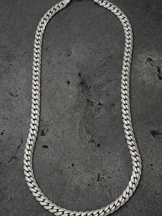 Sharks Bay Clothing Men's Silver Neck Chain Cuban Wide 6mm Thickness and 56cm Length