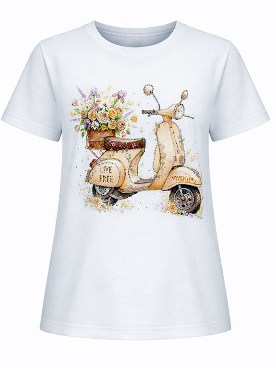 Women's T-shirt Floral White