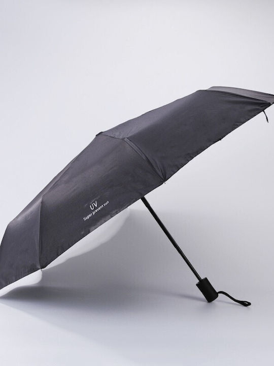 Automatischer Kompakter Regenschirm Schwarz