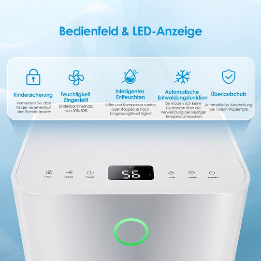 Costway ES10103DE-WH Dehumidifier with Compressor 15l