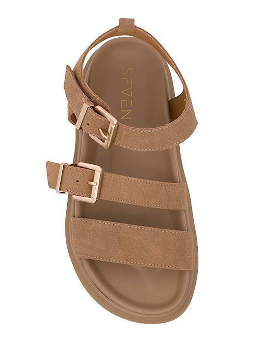 Flache Sandalen Für Damen Beige