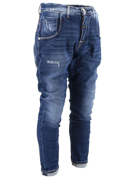 Pantaloni De Blugi Pentru Bărbați Slim Fit Albastru Marin