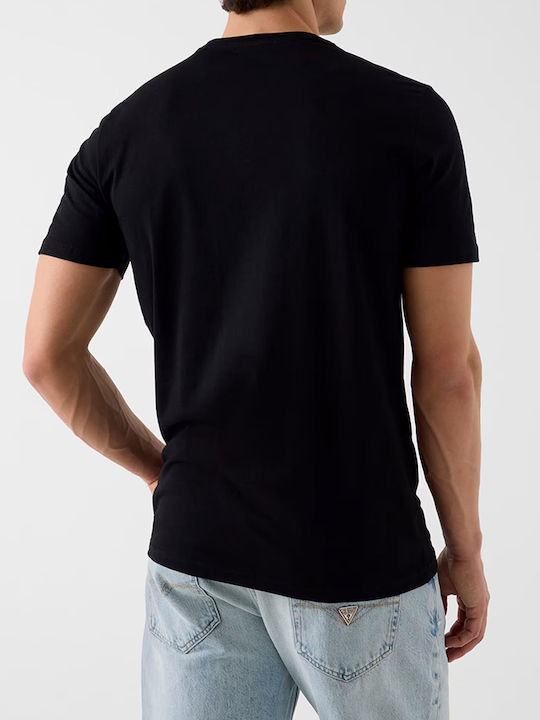 Guess Tricou Cu Mânecă Scurtă Negru