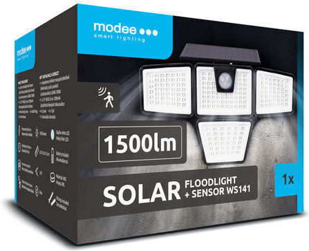 Modee Lighting Στεγανός Ηλιακός Προβολέας LED με Αισθητήρα Κίνησης IP44