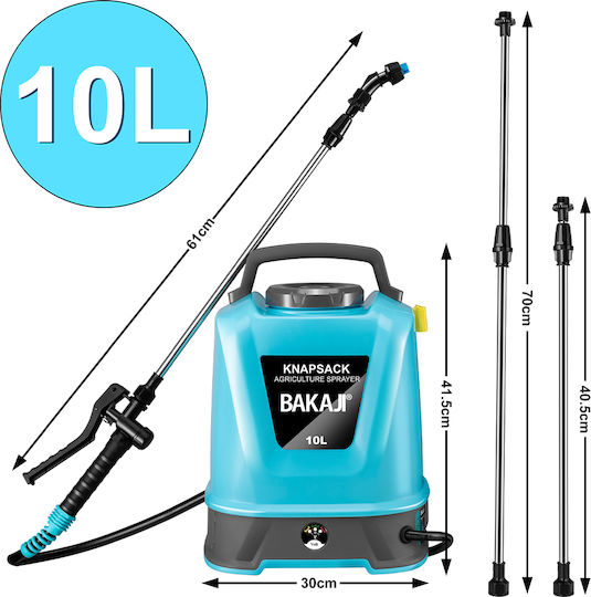 Bakaji Backpack Battery Sprayer with 10lt Capacity in Blue Colour