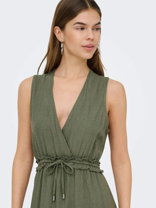 Summer Maxi Wrap Dress Smokey Olive