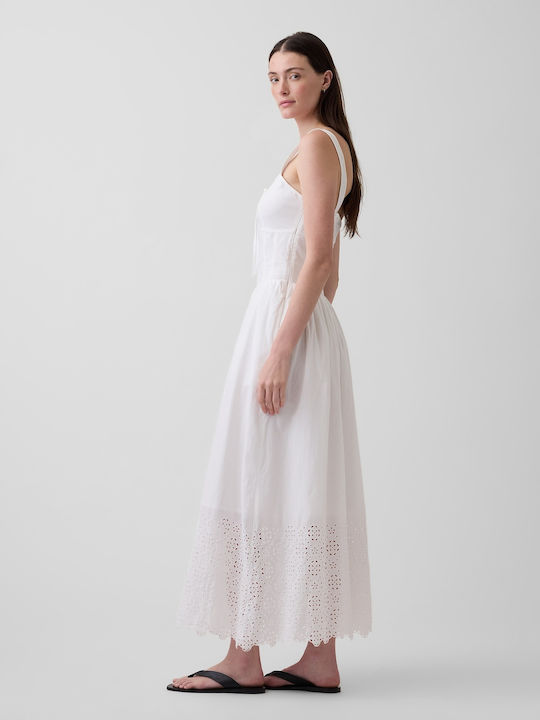 Summer Midi Shirt Dress White