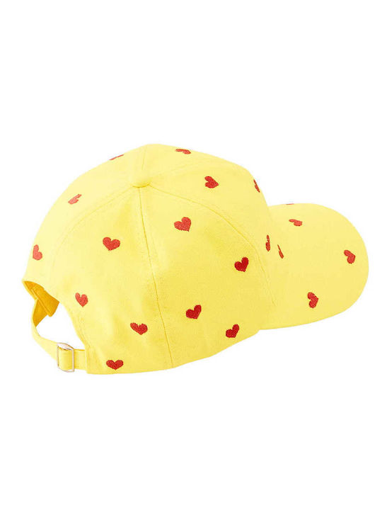 Celestino Women's Jockey Hat Hearts Yellow