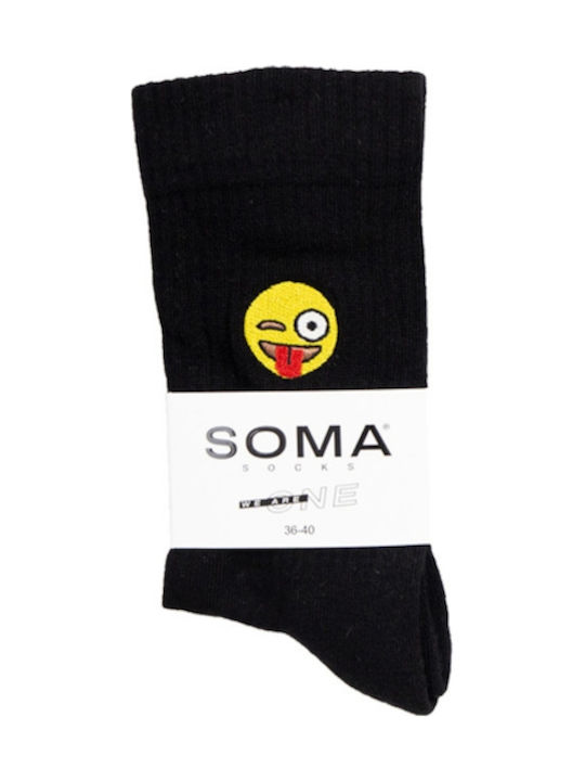 Soma Γυναικείες Κάλτσες με Σχέδια Μαύρες