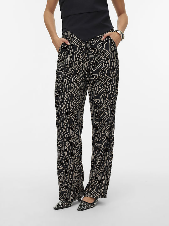 Vero Moda Joy Γυναικείο Υφασμάτινο Παντελόνι με Λάστιχο Wide Blackdana Black