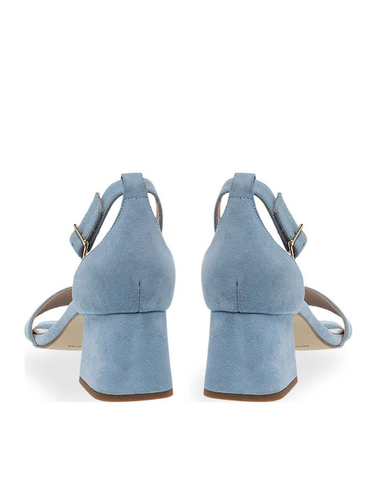 Damen Sandalen Hellblaue Leder