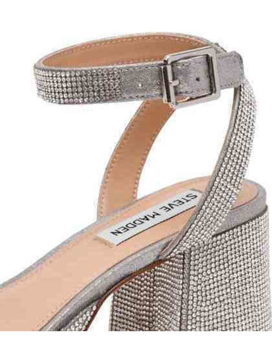 Fabric Sandals Silver