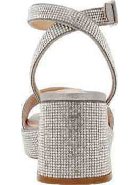 Fabric Sandals Silver