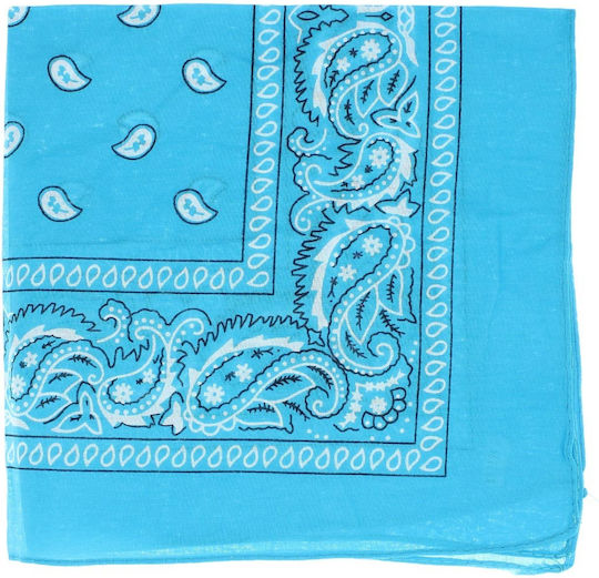Bandana Din Bumbac Mărimea 55 X 55 Cm Imprimare Mandala ButicCochet Turcoaz Es2199