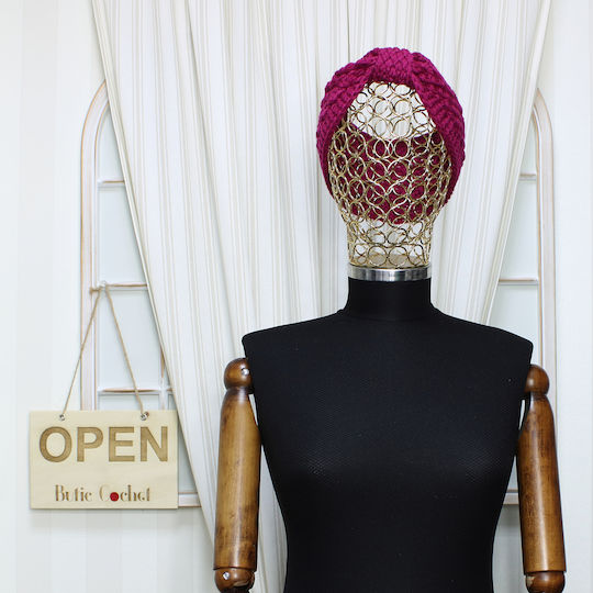 Bentiță Tricotată Pentru Femei 100% Acrilic ButicCochet O Mărime Fucsia Bnt390