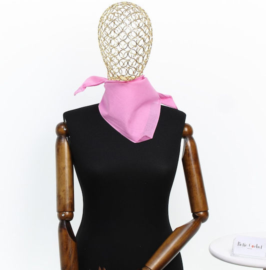 Bandana Din Bumbac Mărimea 55 X 55 Cm ButicCochet Culoare Solidă Roz Es2235