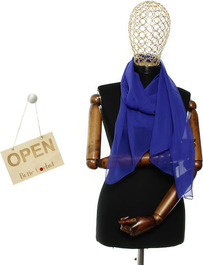 Women's Scarf Solid Color Buticcochet 80% Polyester 20% Viscose Electric Blue Es3364