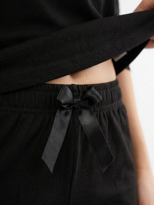 Summer Women's Cotton Black Pyjama Set
