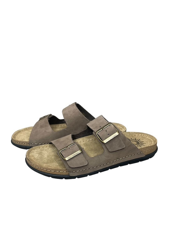 Leder Herrensandalen in Braun Farbe AN-03311-2-6
