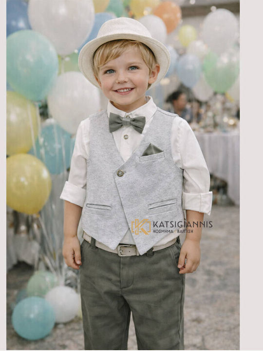 Guy Laroche Costum de Botez cu Vestă pentru Băiat Albastru 6buc