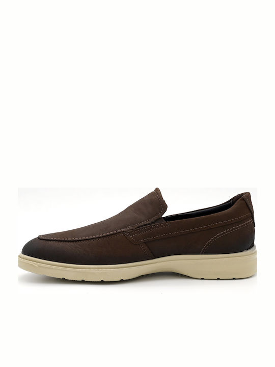 Δερμάτινα Ανδρικά Loafers σε Καφέ Χρώμα