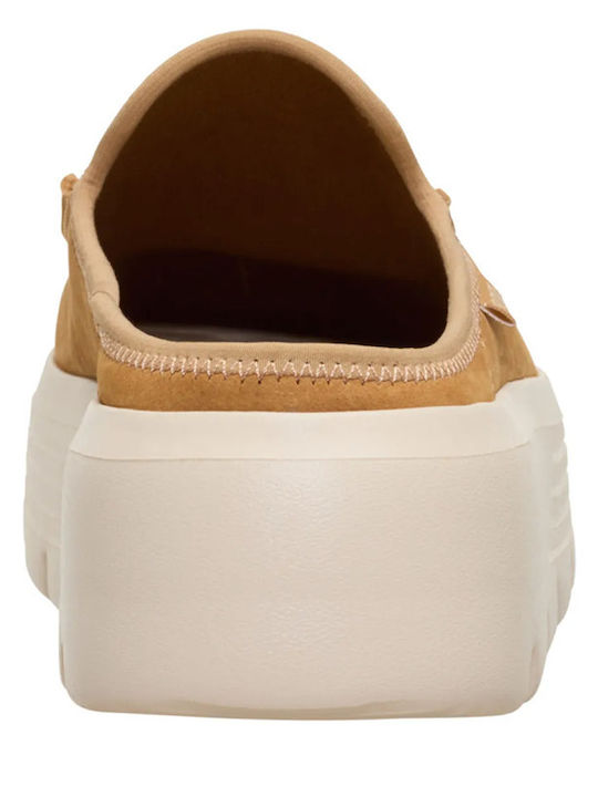 Hey Dude Women’s Leather Beige Clogs