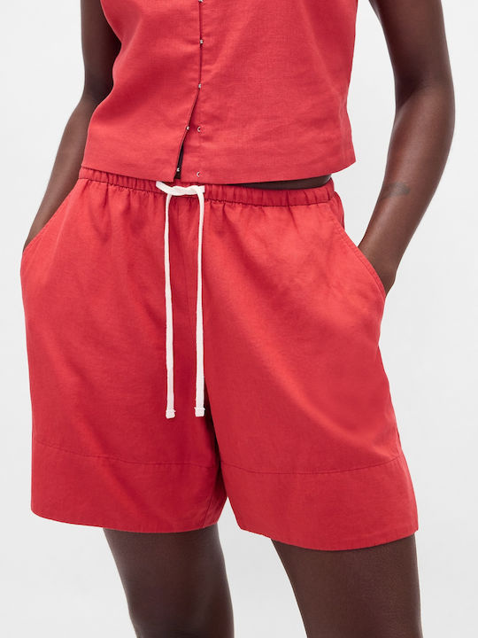 Women's Linen Shorts Red