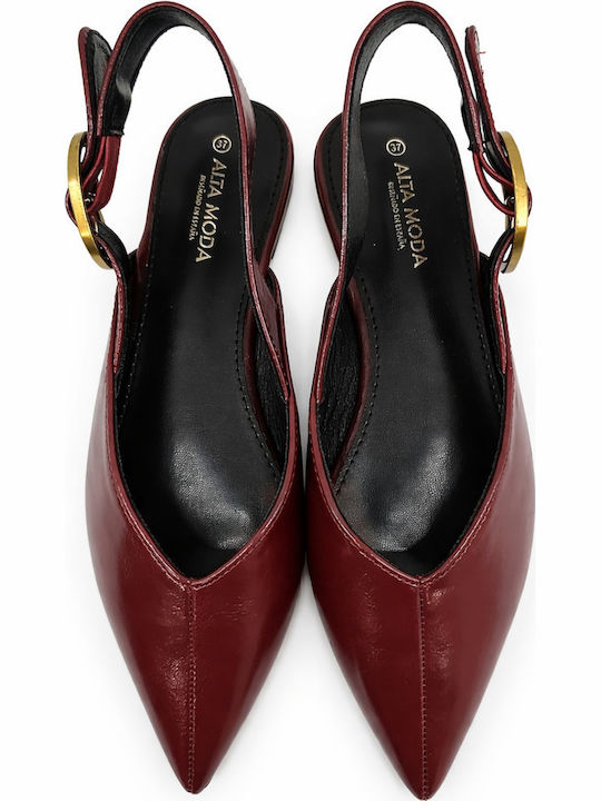 Heels with Strap Burgundy