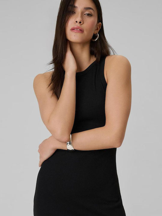 Summer Midi Knitted Dress Black