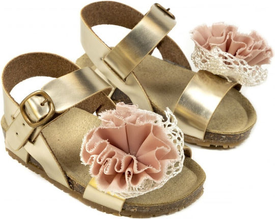 Babywalker Taufschuhe für Mädchen Leder Gold