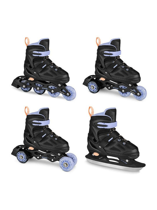 Spokey Quattro 4in1 Kids Adjustable Inline Rollers Gray
