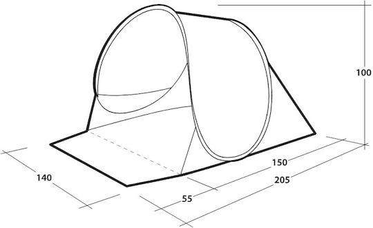 Outwell Eastbourne Shelter Pop Up for 2 People Gray