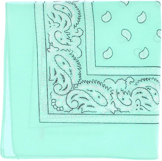 Bandana Din Bumbac Mărime 55 X 55 Cm Print Mandala Verde Menta Es2193