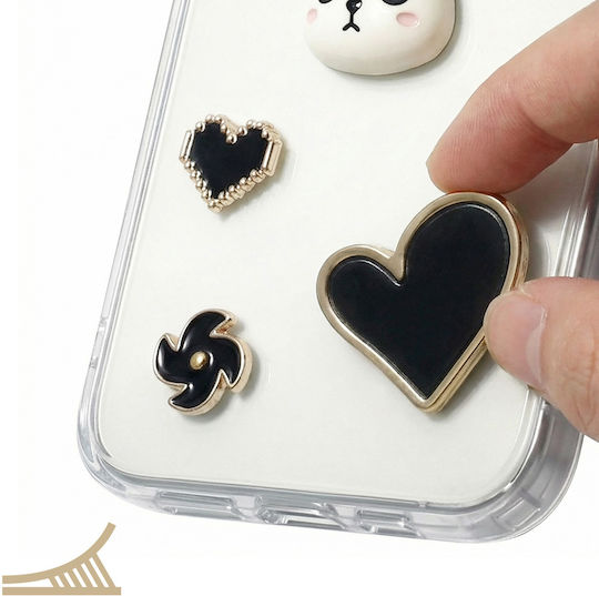 Zanaé Embossed 3d Stickers Smartphones Pearl Bunny Case Decorative Patterns Gold