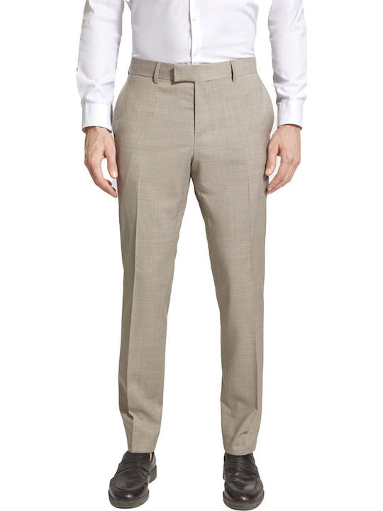 Winter Men's Suit with Slim Fit Beige