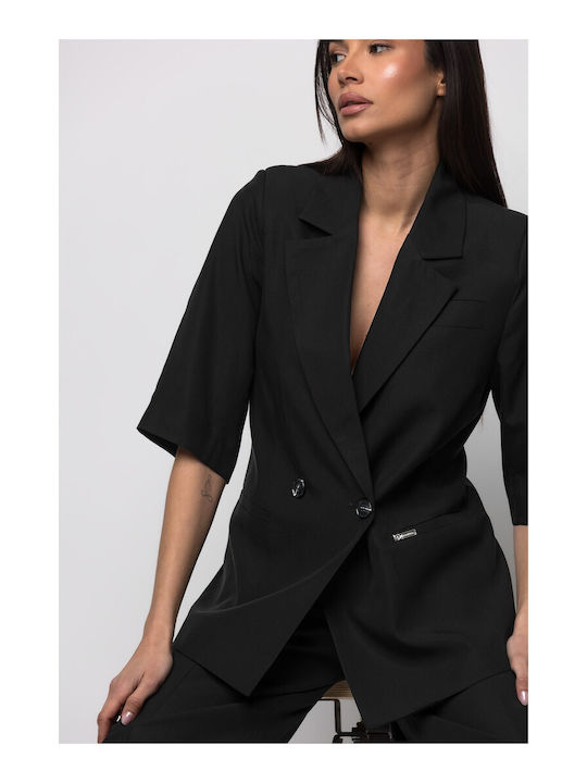 Donna Martha Women's Blazer Black 26556-1-MAVRO