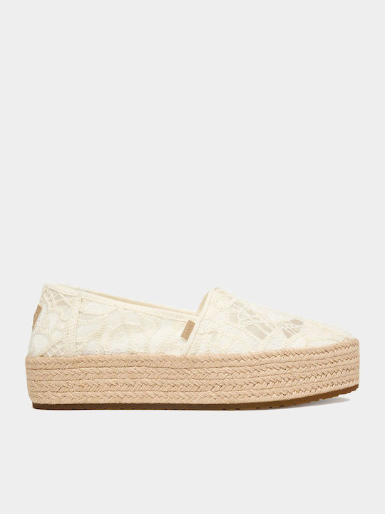 Fabric Women's Espadrilles in Beige Colour