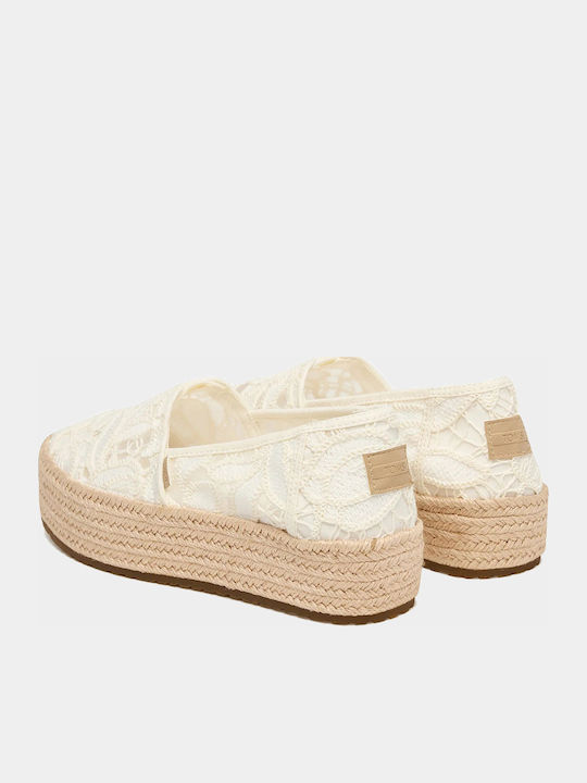 Fabric Women's Espadrilles in Beige Colour
