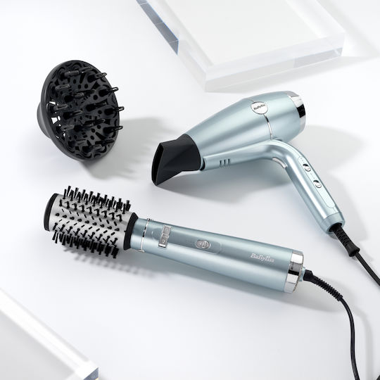 Babyliss Hydro-Fusion Air Styler Κεραμική Ηλεκτρική Βούρτσα με Αέρα & Περιστρεφόμενη Κεφαλή για Ίσιωμα 700W