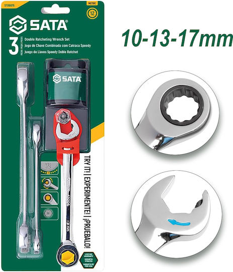 Sata Σετ Γερμανικών Κλειδιών Καστάνια 10-17mm 3τμχ 09075