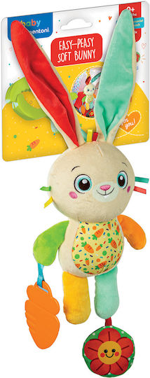 Baby Clementoni Pendant Cot and Stroller Toy with Teether Easy Peasy Soft Bunny for Newborns