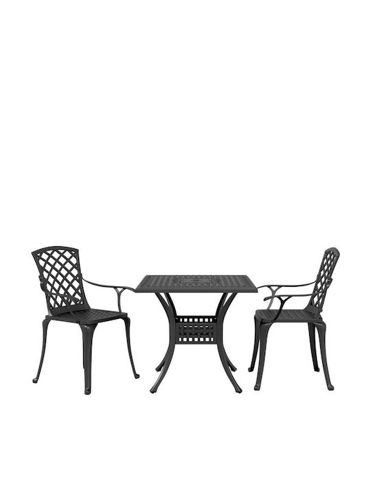 Garden & Outdoor Furniture Sets Living Room Set Pieces Small Balcony Black with Umbrella Holder