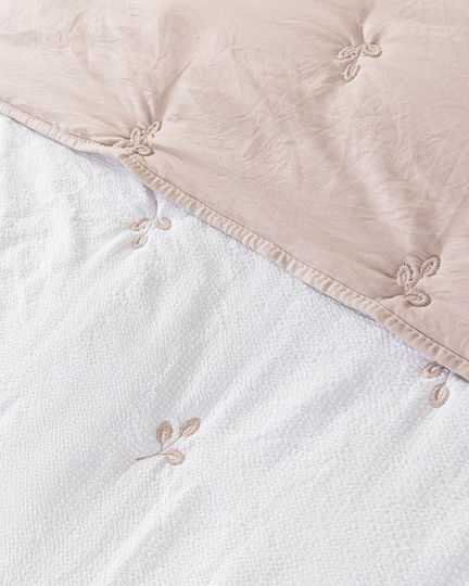 Nima Κουβερλί Σετ Ημίδιπλο White-pink 180x240cm