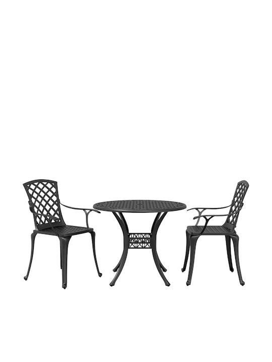 vidaXL Garden & Outdoor Furniture Sets Living Room Set Pieces Black with Umbrella Holder