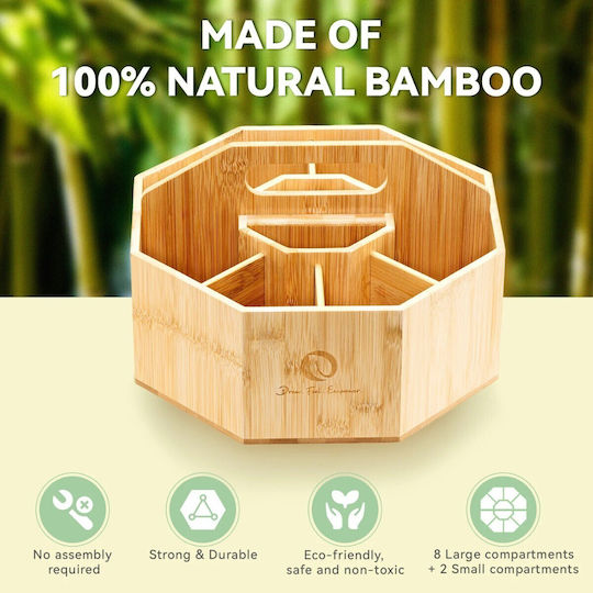 Ohuhu 360 Rotating Marker Organizer Bamboo Y30-80500-11