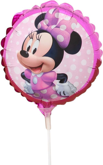 Μπαλόνι Στρογγυλό Βάπτισης Minnie Foil Ροζ 23εκ.