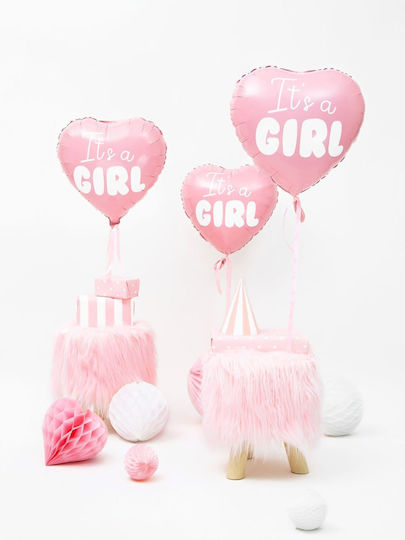 Balon Folie Inima Roz 45buc