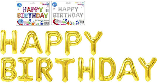 Set 13 Luftballons Folie Goldene Buchstaben 42cm