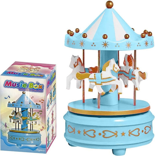 Decorativ Carusel Muzical Cu Cheiță Cutie Muzicală 16 X 11 Cm Pvc Albastru Oem