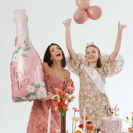 Balloon Foil Jumbo Multicolour Champagne "Bride to Be" 108.5cm